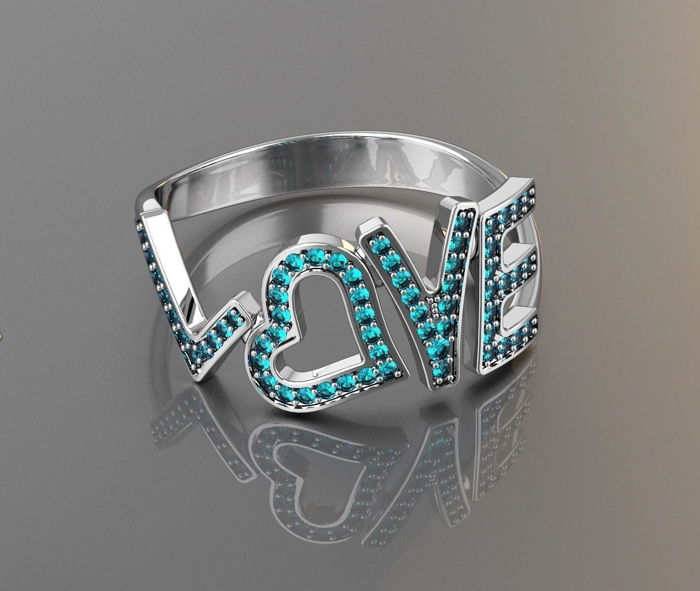 Love is all u need ring 3D print model_1