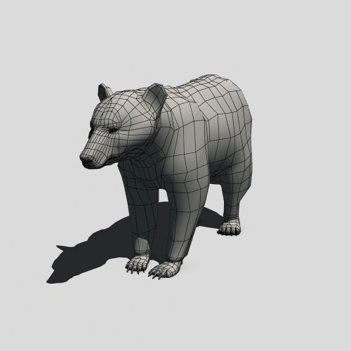 Black Bear Animated Low-poly 3D model_5