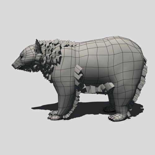 Black Bear Animated Low-poly 3D model_6