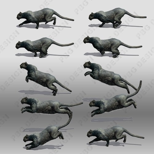 Black Panther Animation Low-poly 3D model_2