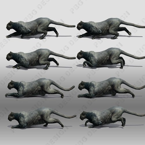 Black Panther Animation Low-poly 3D model_3