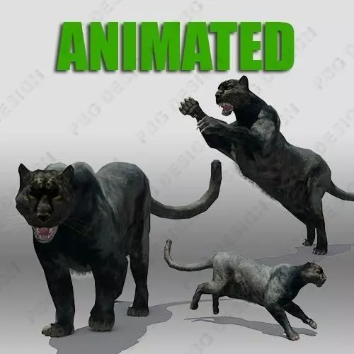 Black Panther Animation Low-poly 3D model_0