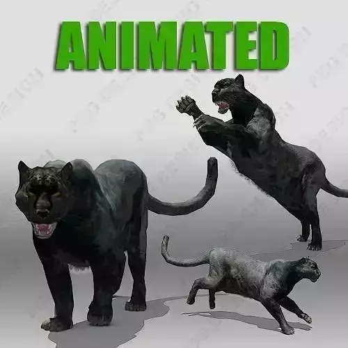 Black Panther Animation Low-poly 3D model