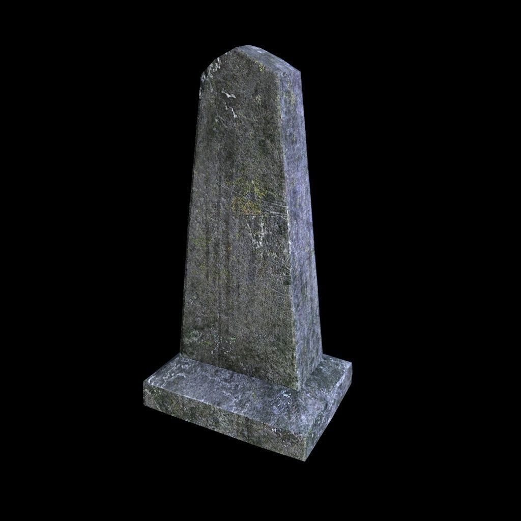 OldGravestone4 gravestone Low-poly 3D model_2