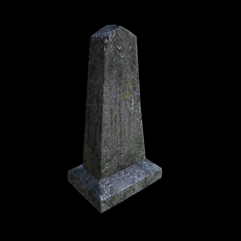 OldGravestone4 gravestone Low-poly 3D model_1