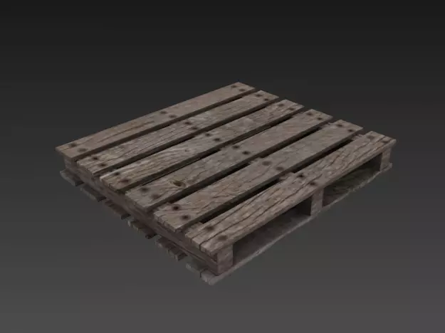 Low poly Weathered wooden pallet Free low-poly 3D model