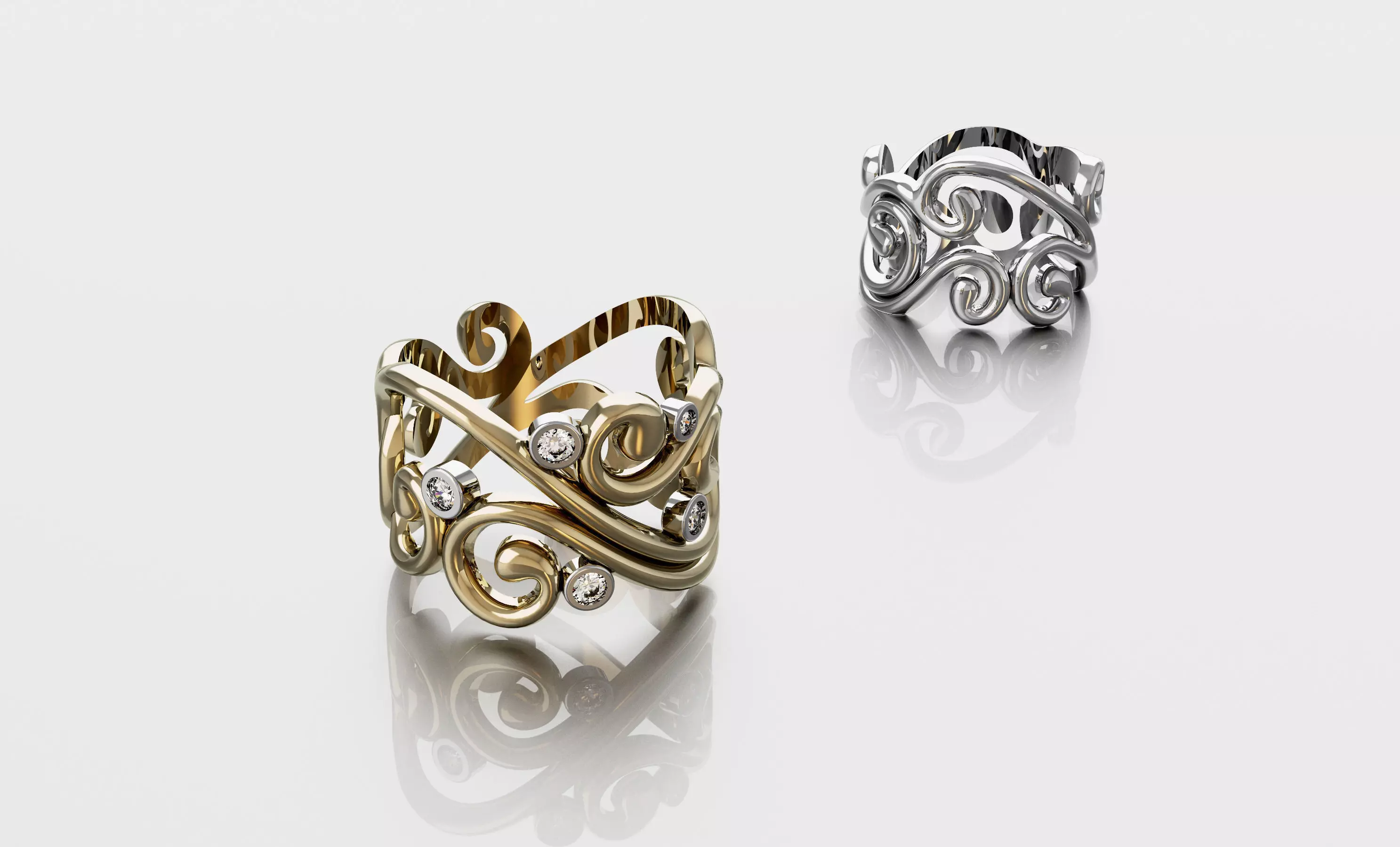 Ring swirl Pay for 1 you get 2 rings 3D print model_0