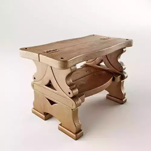 Step-ladder and bench 3D model