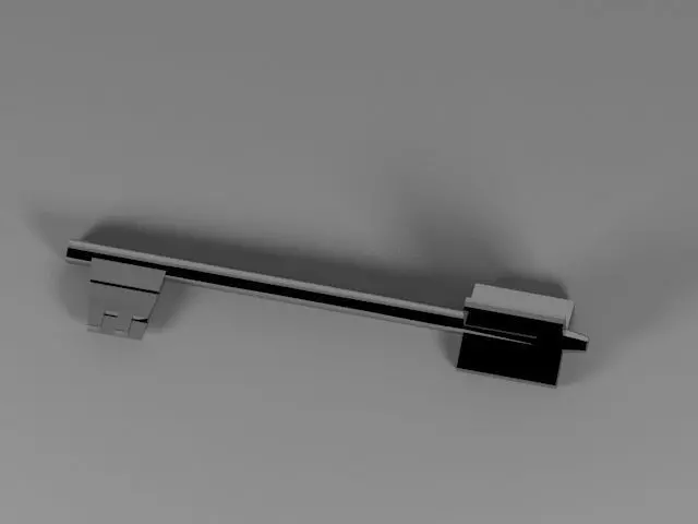 Chrome Key Low-poly 3D model_0