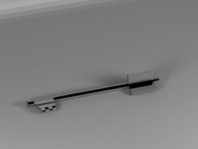 Chrome Key Low-poly 3D model_3