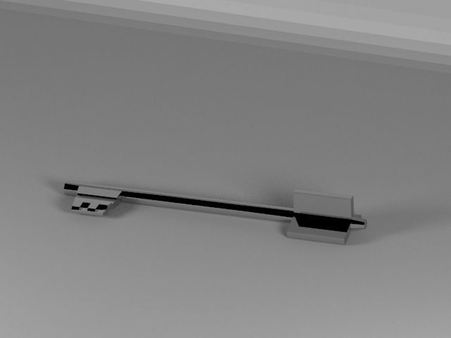 Chrome Key Low-poly 3D model_2