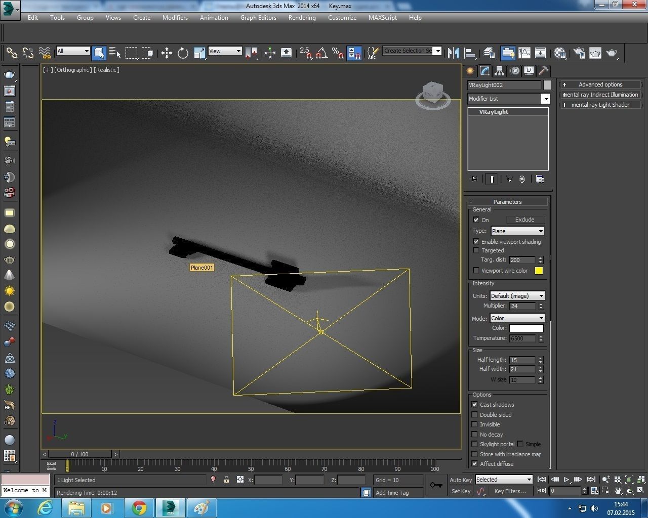 Chrome Key Low-poly 3D model_1