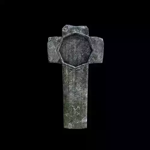 OldGravestone5 stone cross Low-poly 3D model