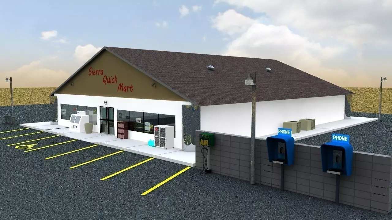 Desert Convenience Store 3D model_0