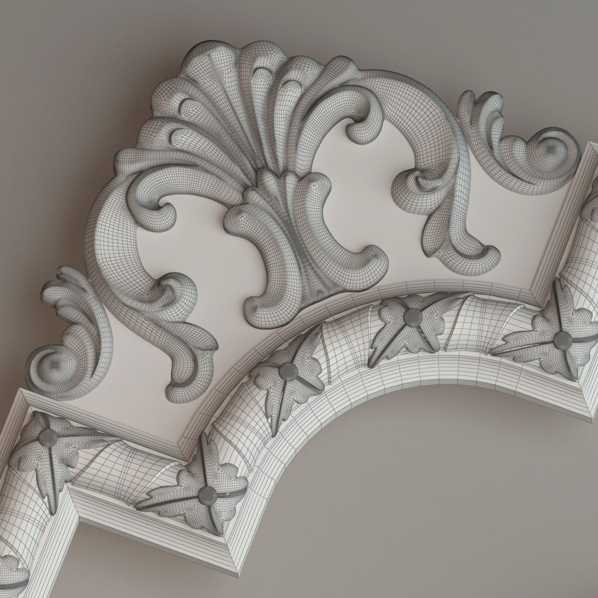Molding with corner elements Gaudi Decor 3D model_4