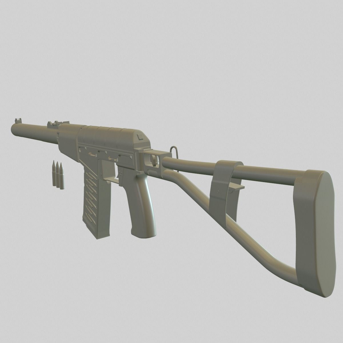 AS-VAL with bullets 3D model_2