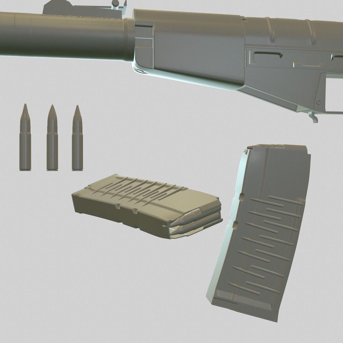 AS-VAL with bullets 3D model_3
