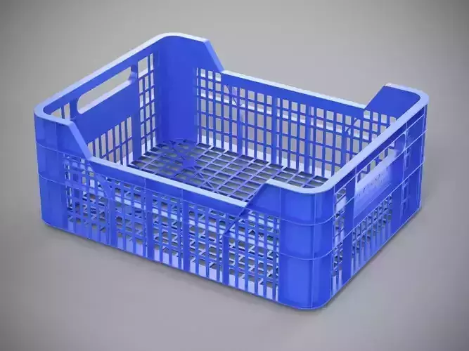 Plastic Fruit Crate Low-poly 3D model