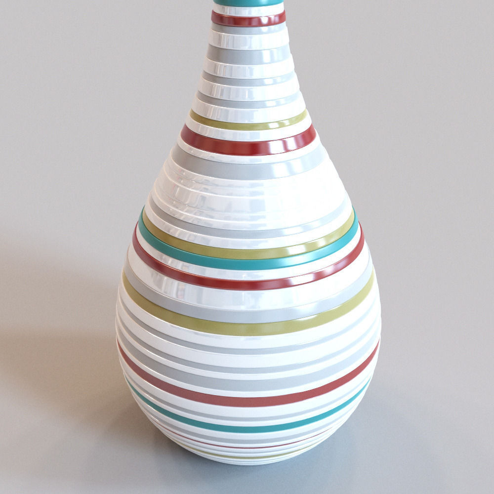 Vase striped 3D model_2