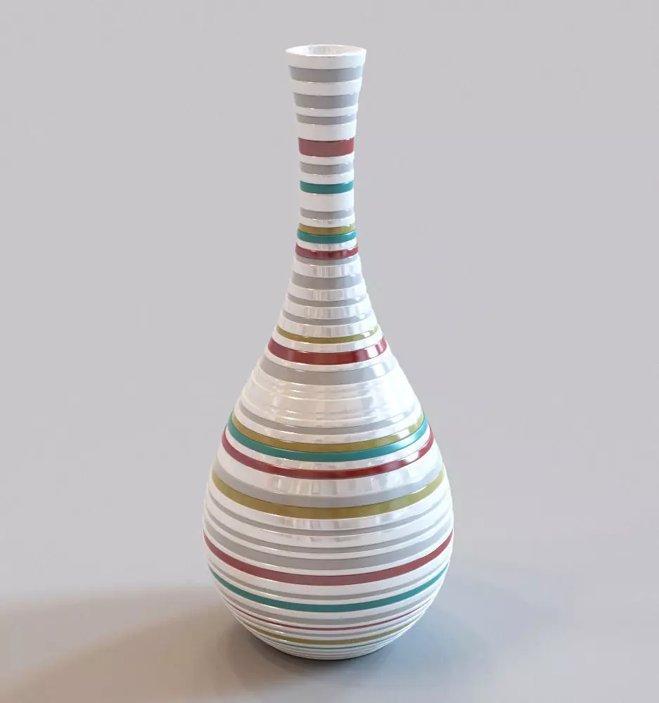 Vase striped 3D model_0