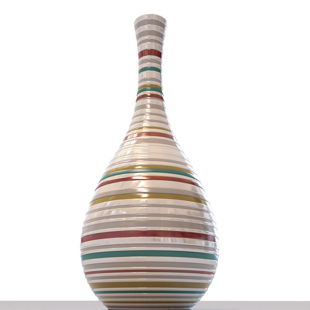 Vase striped 3D model_4