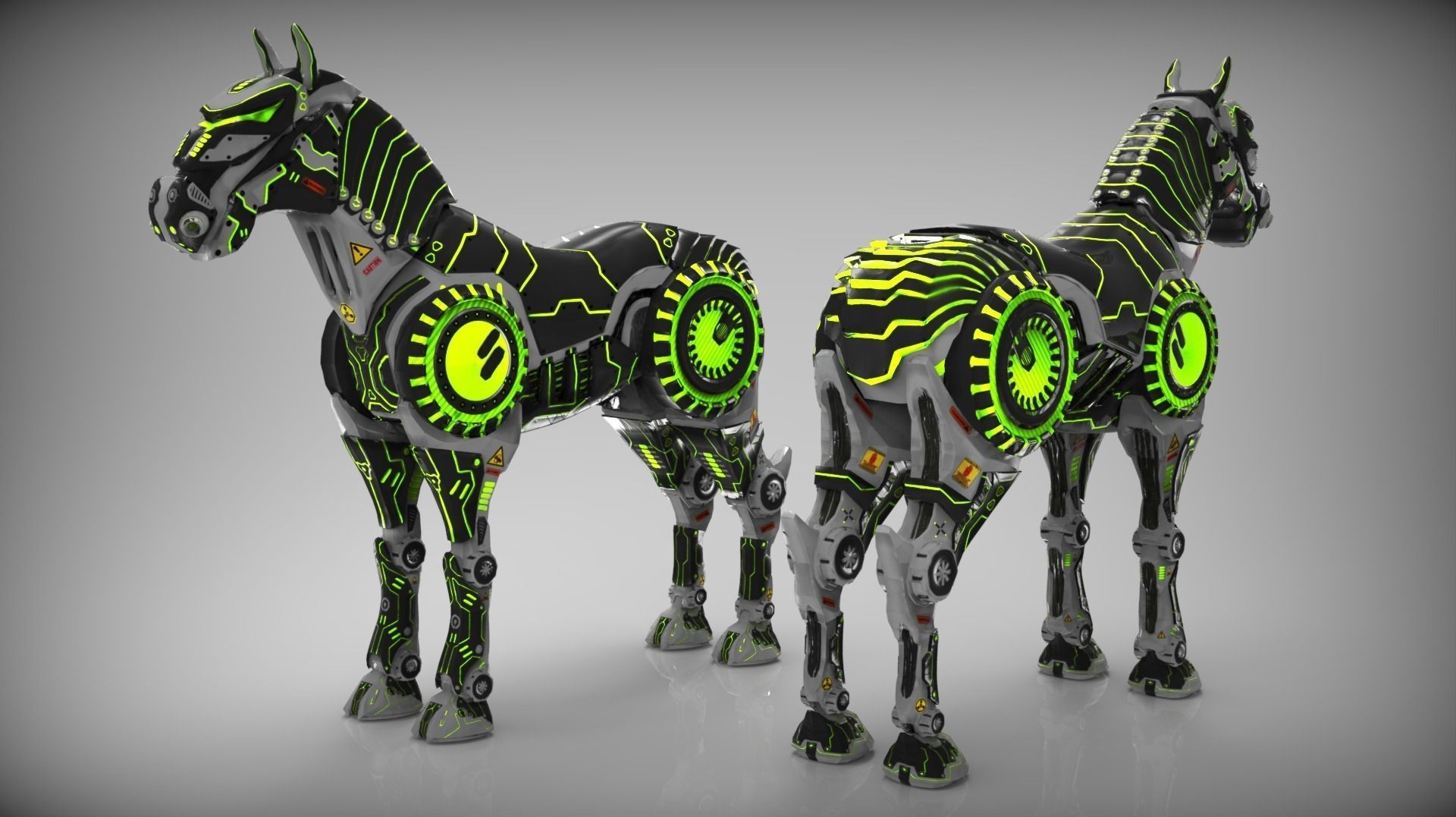 Robohorse Lowpoly rigged Low-poly 3D model_4