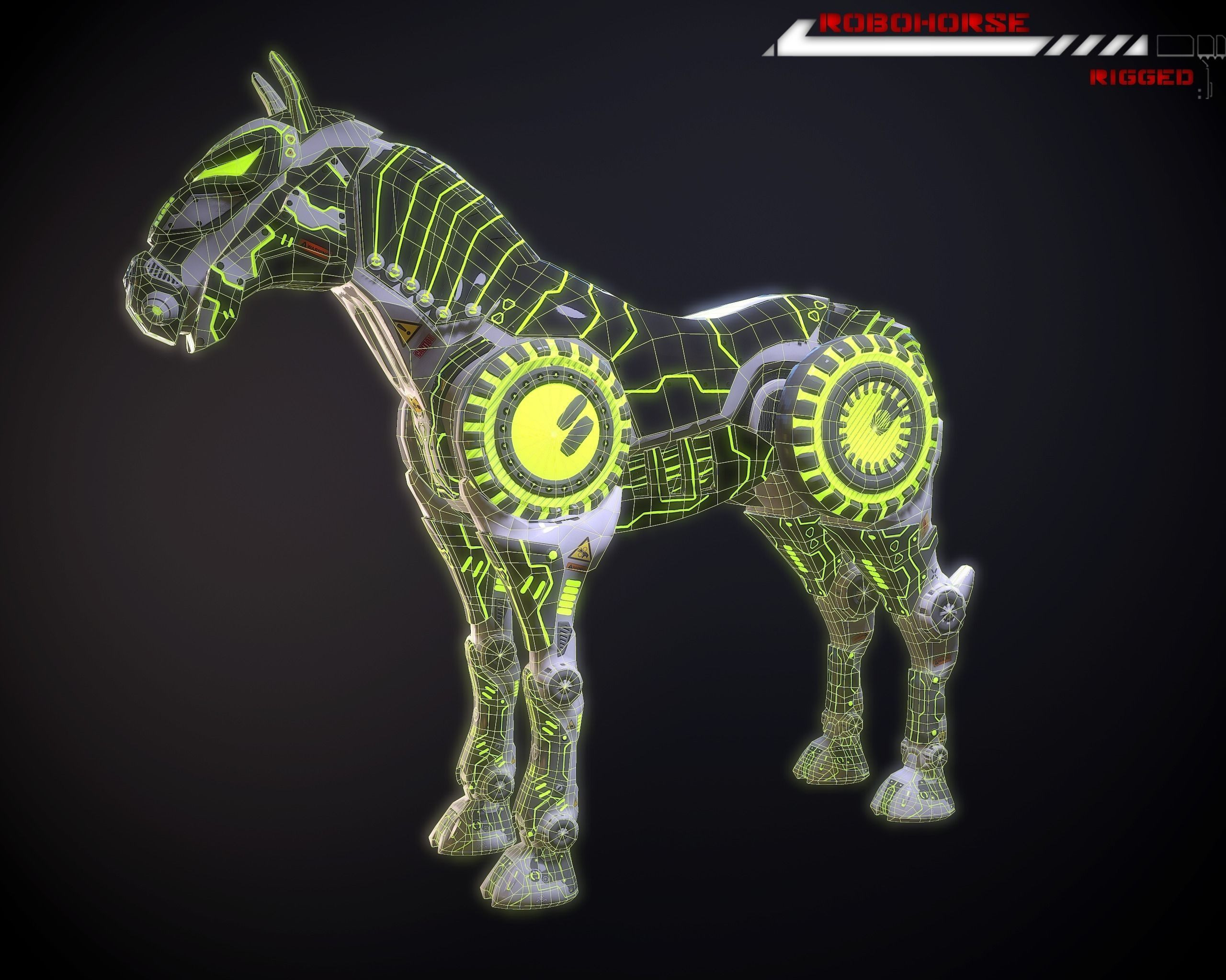 Robohorse Lowpoly rigged Low-poly 3D model_2