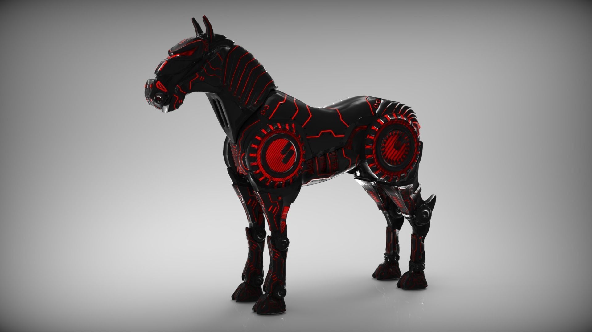 Robohorse Lowpoly rigged Low-poly 3D model_5