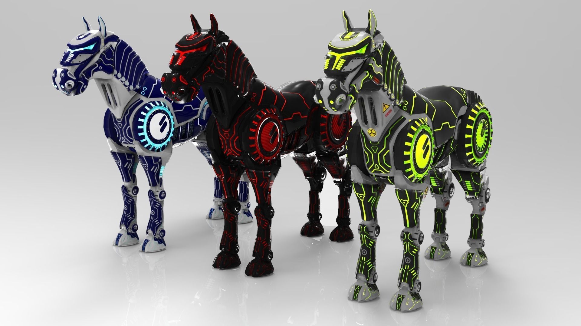 Robohorse Lowpoly rigged Low-poly 3D model_3