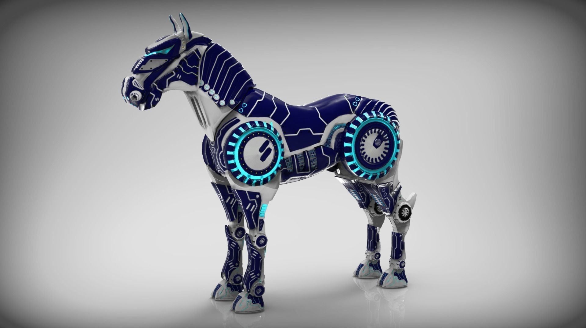 Robohorse Lowpoly rigged Low-poly 3D model_6