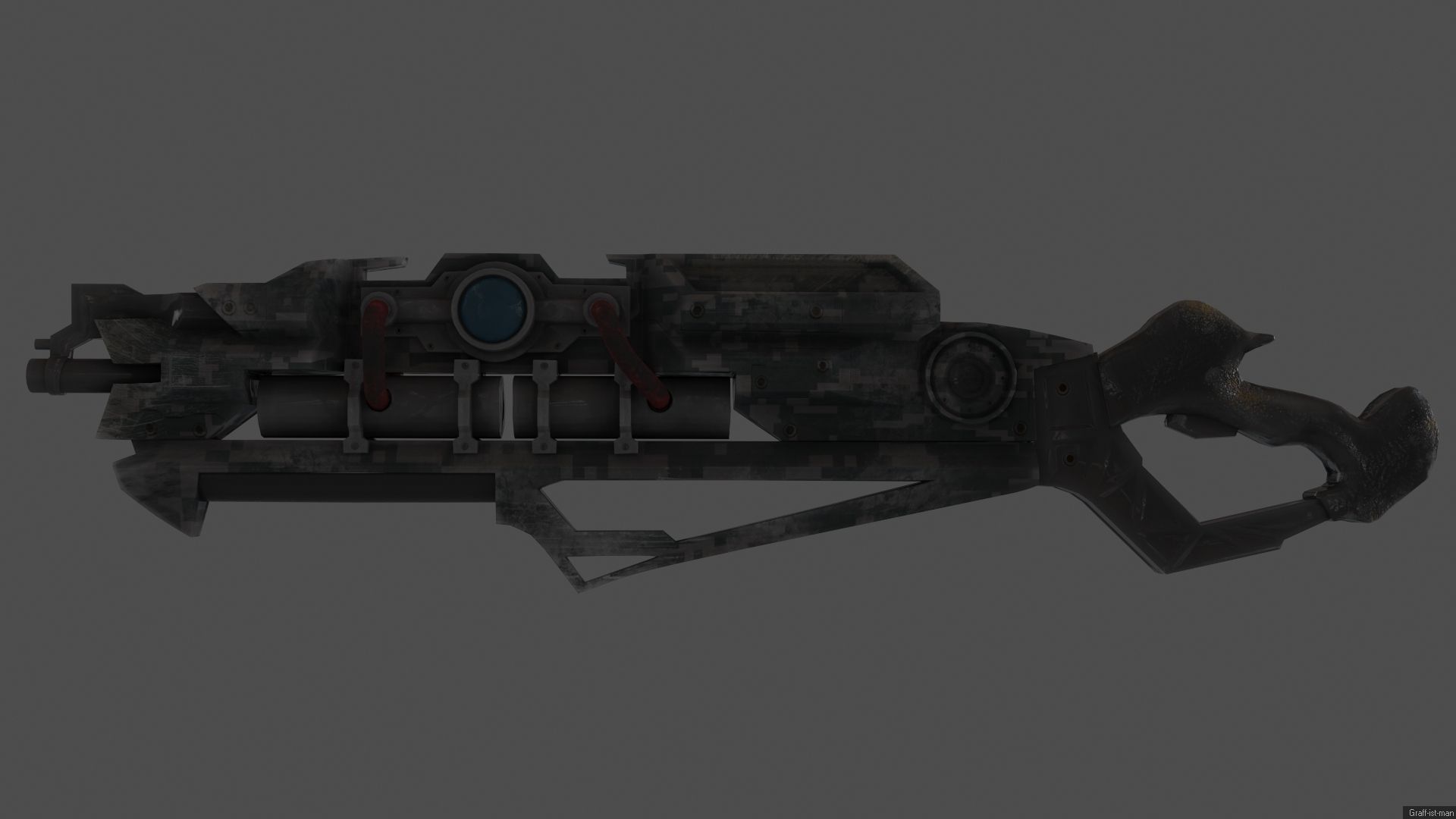 Futuristic shotgun Free low-poly 3D model_6