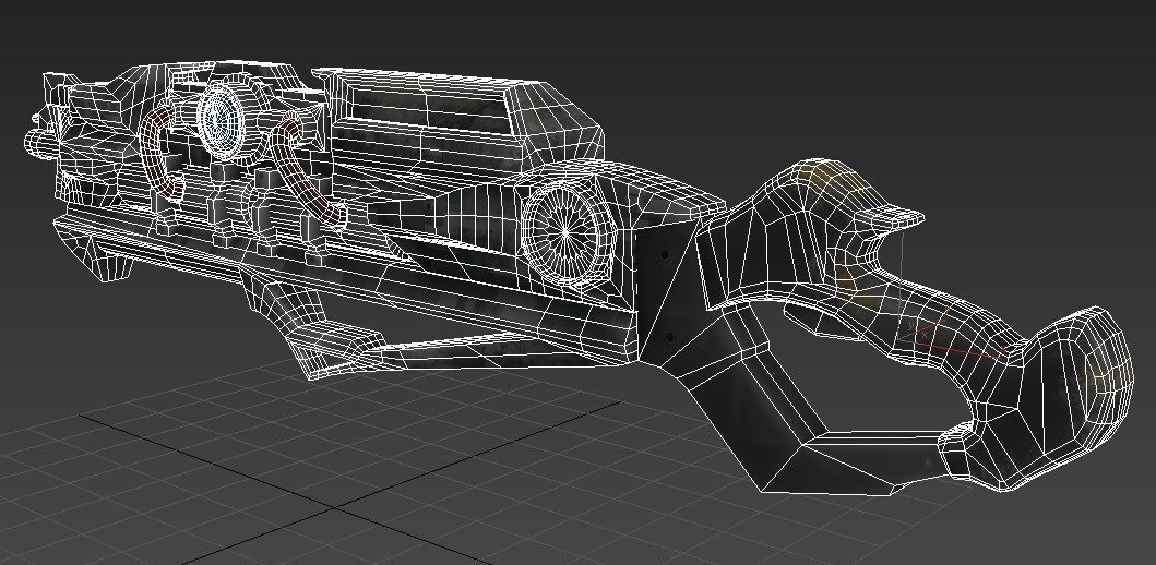 Futuristic shotgun Free low-poly 3D model_7