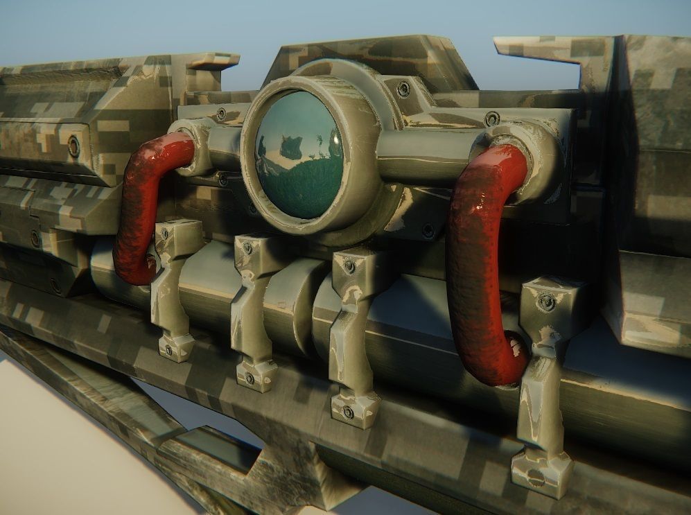 Futuristic shotgun Free low-poly 3D model_1