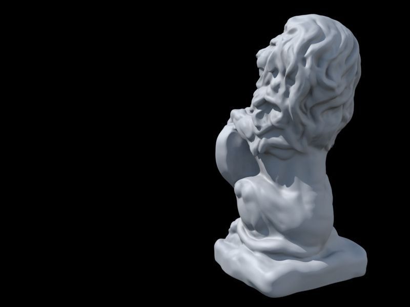 Valentine Lion Statue 3D print model_3