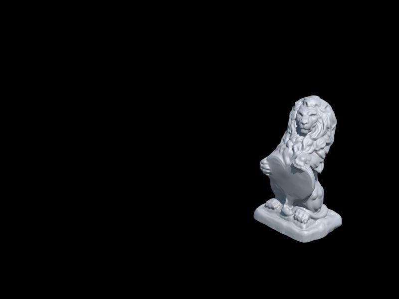 Valentine Lion Statue 3D print model_2