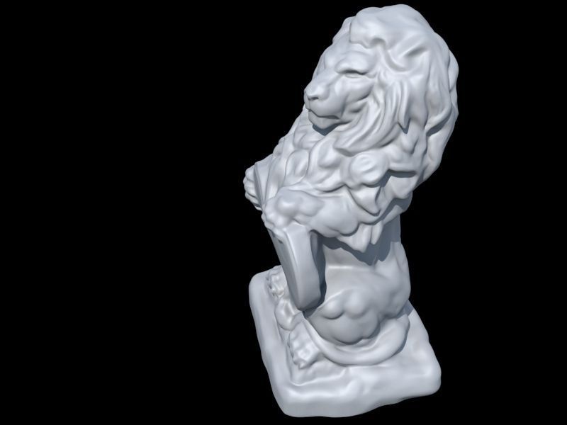 Valentine Lion Statue 3D print model_6
