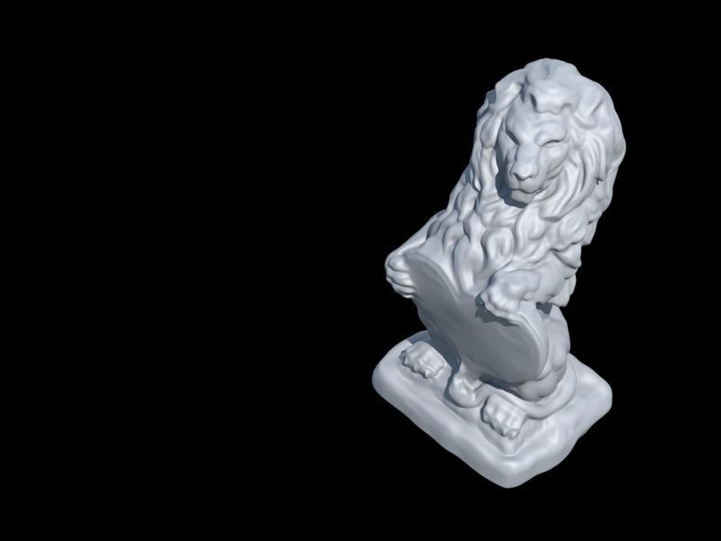 Valentine Lion Statue 3D print model_8