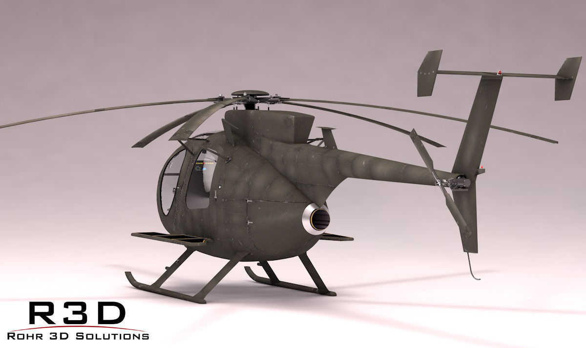 MH-6 Little Bird SOAR Transport Low-poly 3D model_7