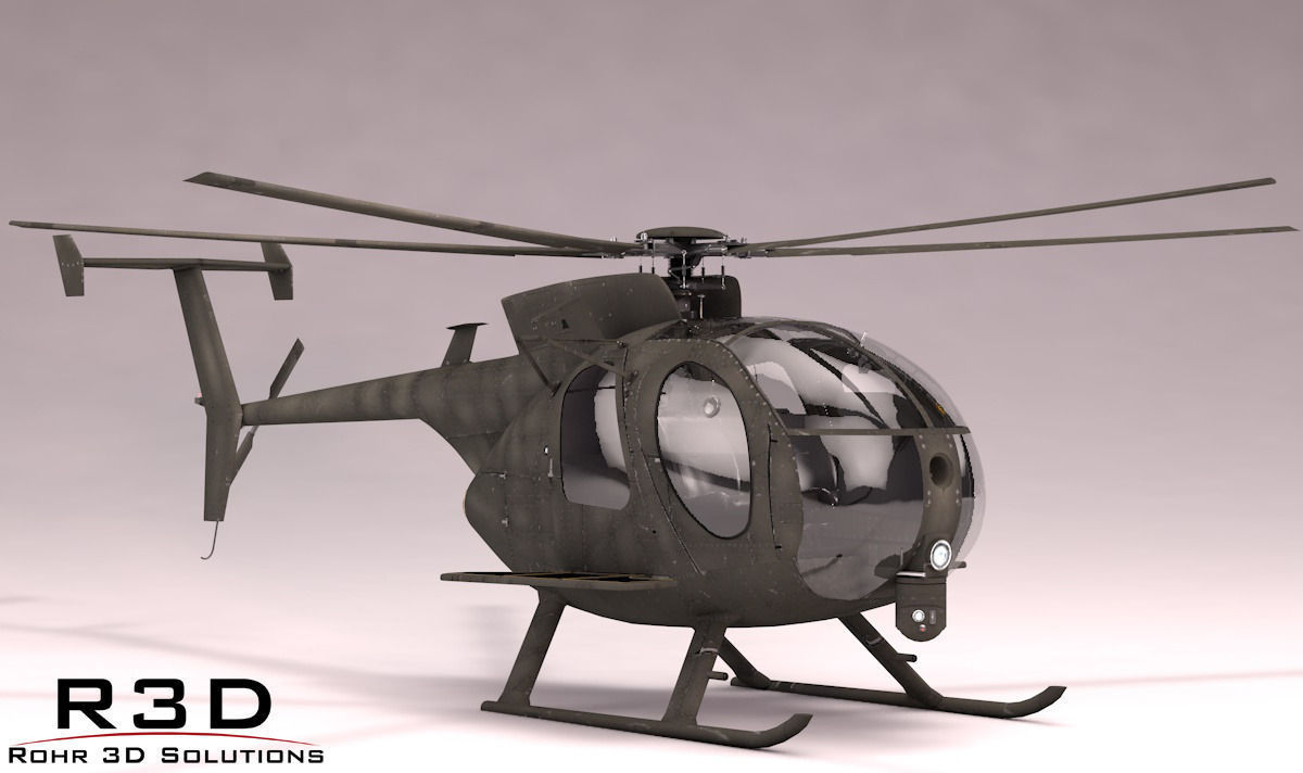 MH-6 Little Bird SOAR Transport Low-poly 3D model_13