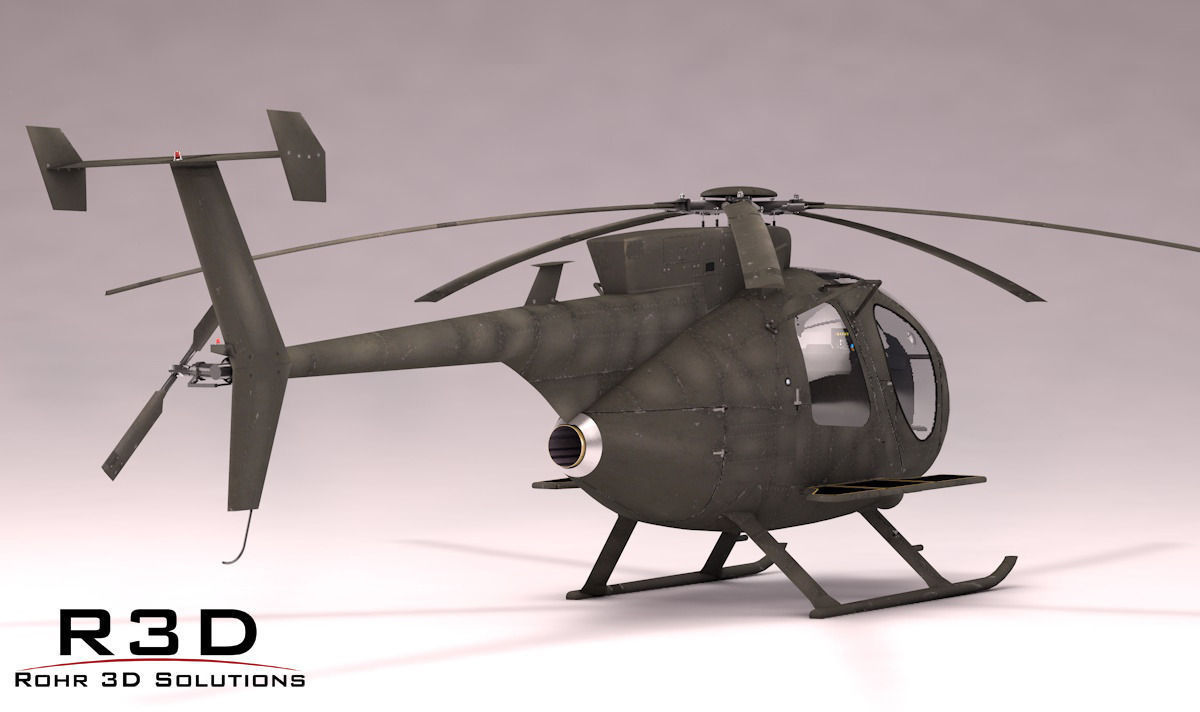 MH-6 Little Bird SOAR Transport Low-poly 3D model_5