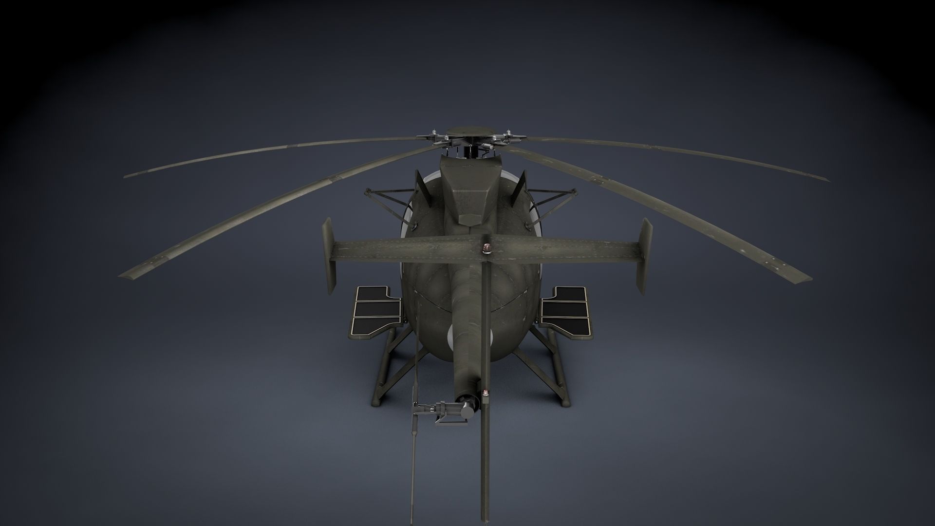 MH-6 Little Bird SOAR Transport Low-poly 3D model_3