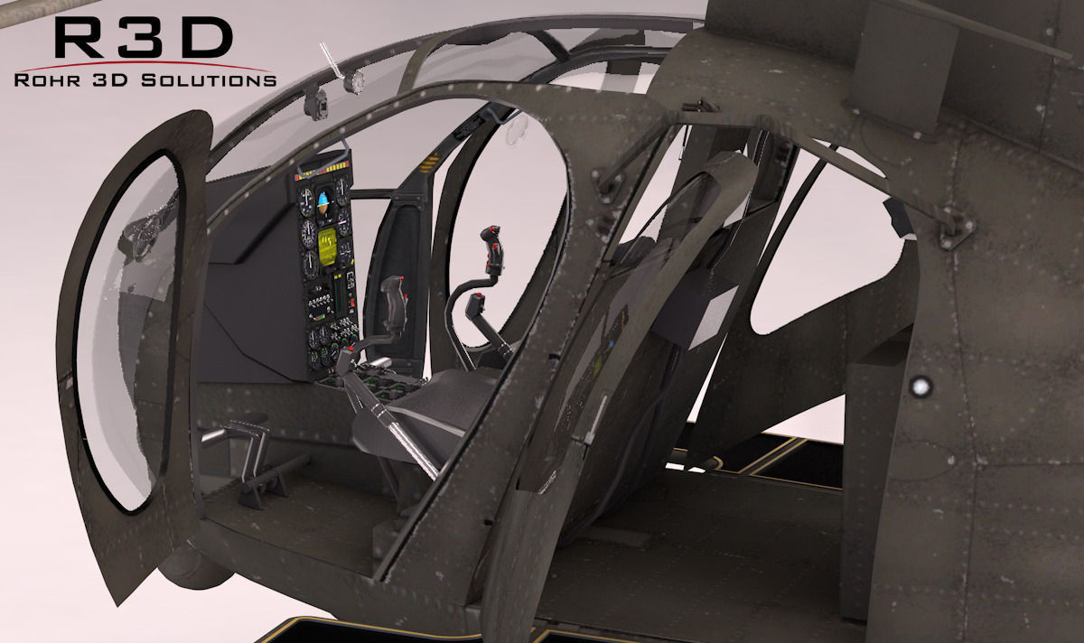 MH-6 Little Bird SOAR Transport Low-poly 3D model_12