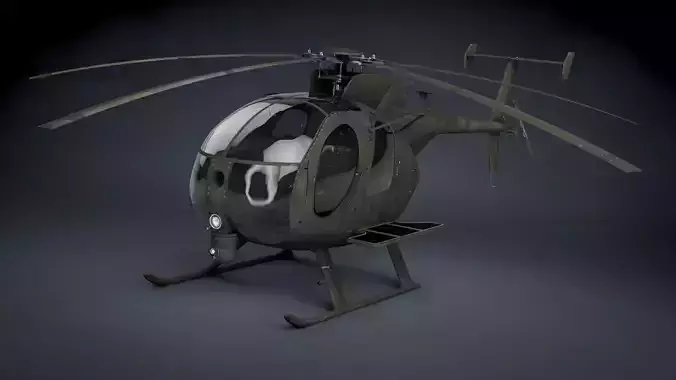MH-6 Little Bird SOAR Transport Low-poly 3D model