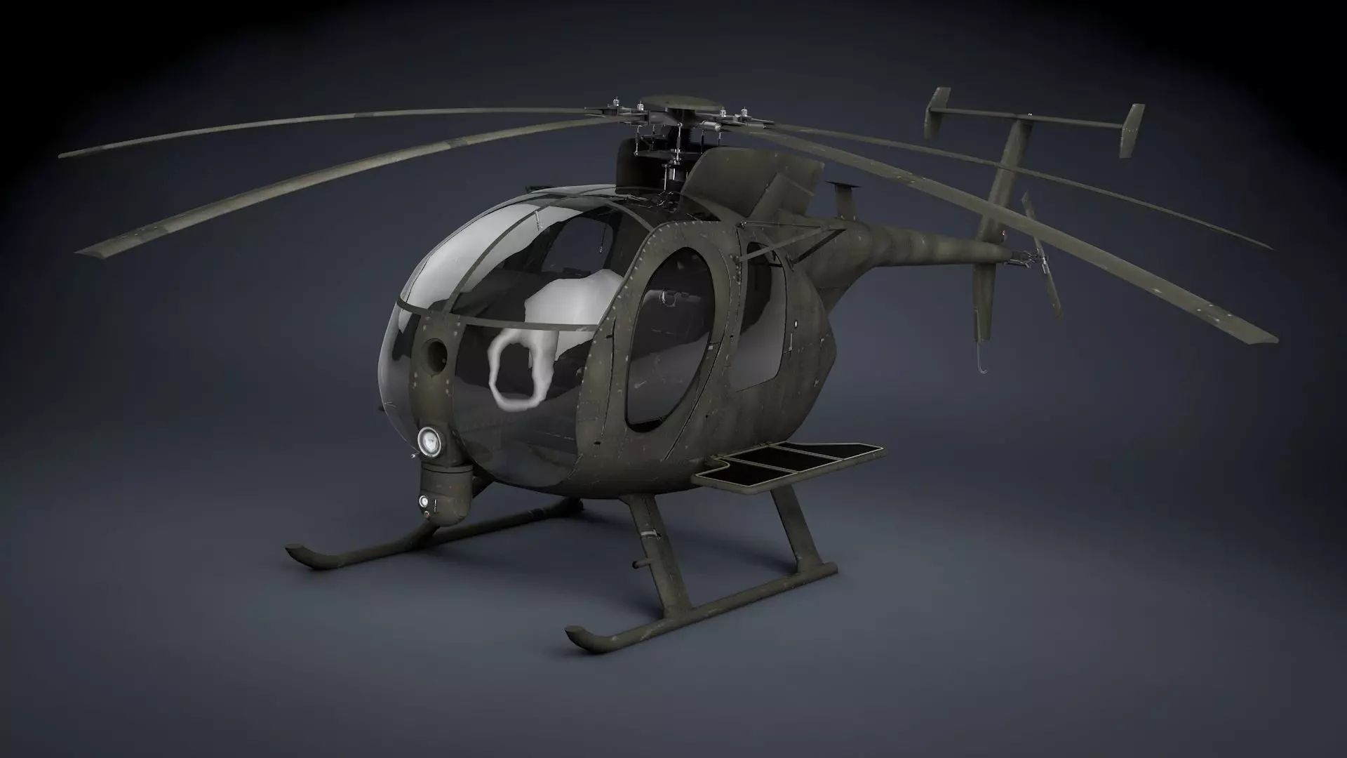 MH-6 Little Bird SOAR Transport Low-poly 3D model_0
