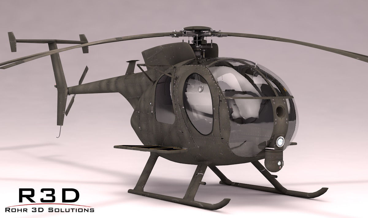 MH-6 Little Bird SOAR Transport Low-poly 3D model_9