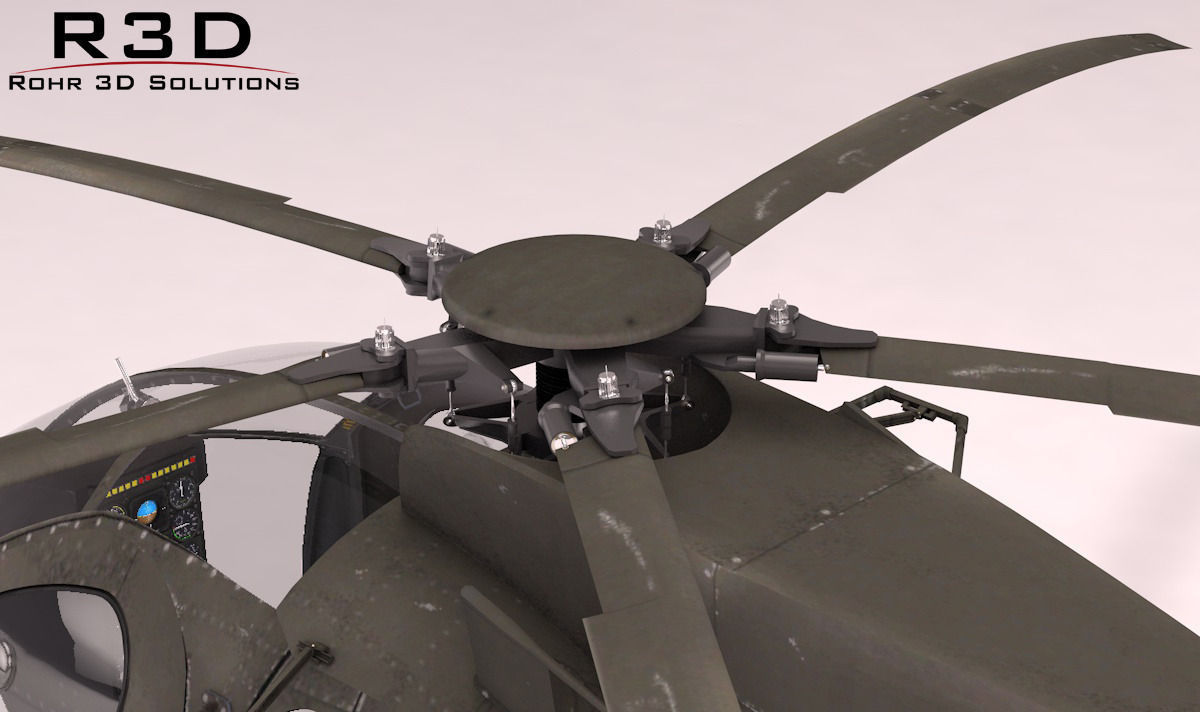 MH-6 Little Bird SOAR Transport Low-poly 3D model_8