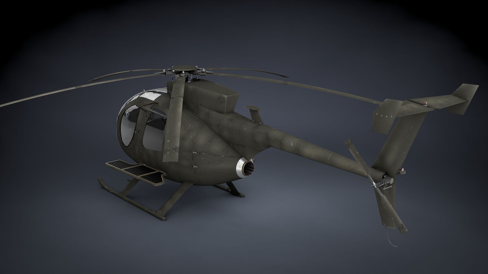 MH-6 Little Bird SOAR Transport Low-poly 3D model_1