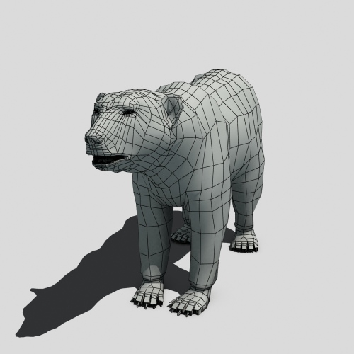 Polar Bear Low-poly 3D model_9