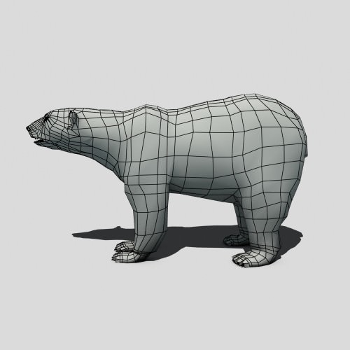 Polar Bear Low-poly 3D model_8