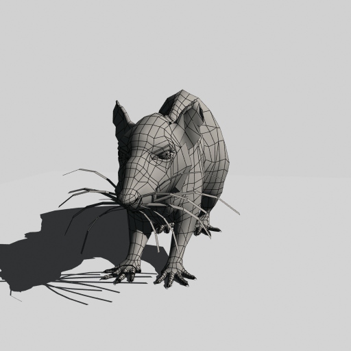 Rat animal Low-poly 3D model_9
